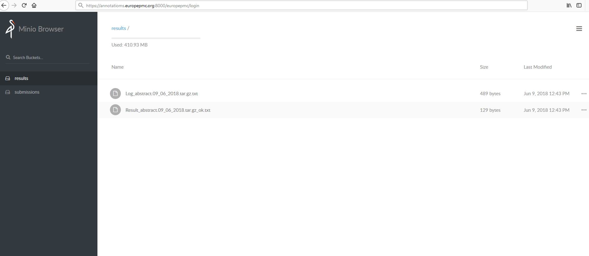 Annotation submission results