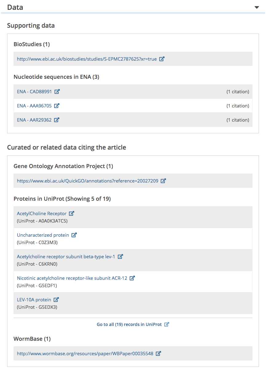 Example with many data links