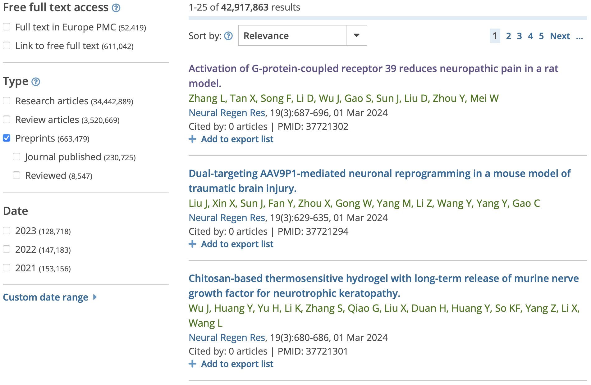 The content type filter